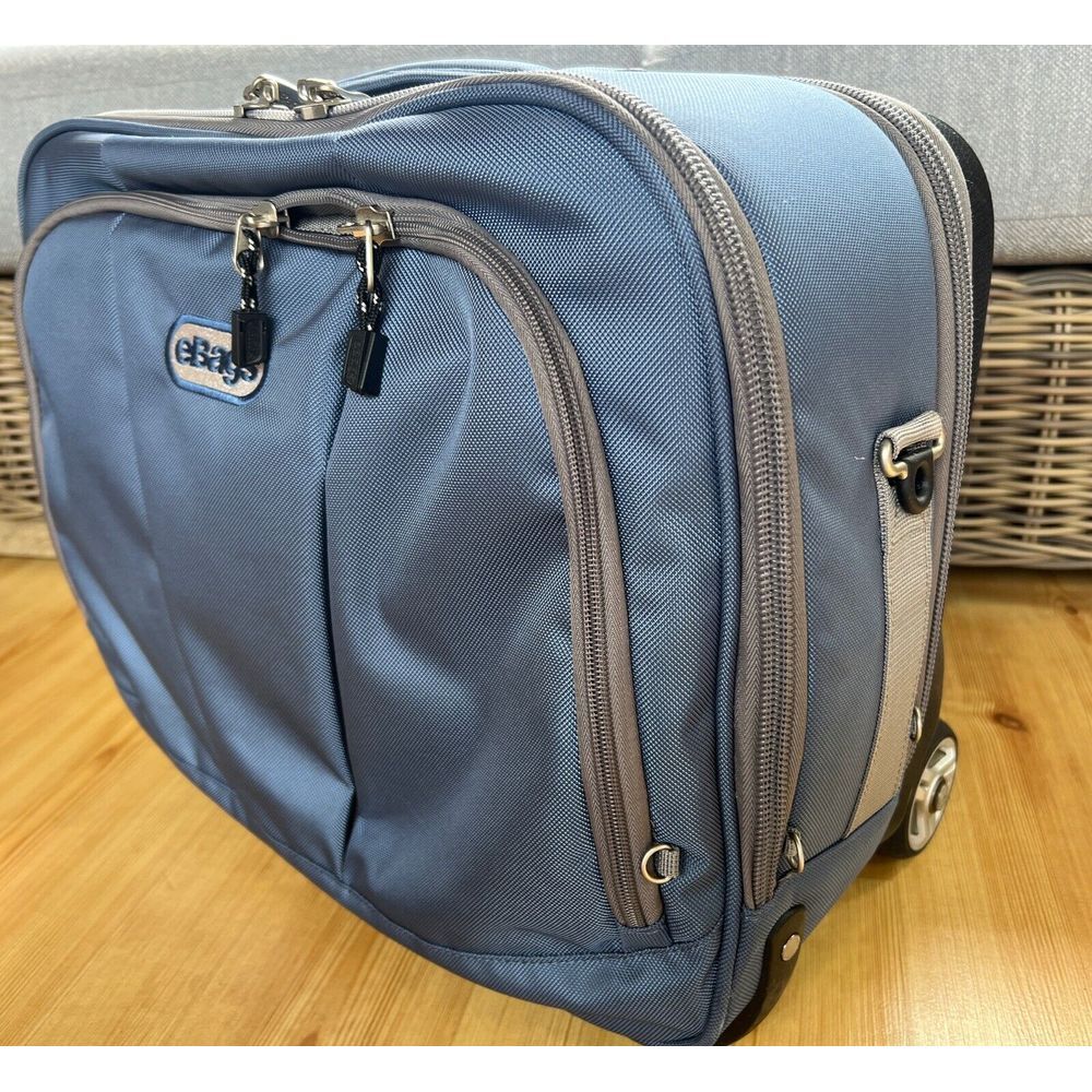 eBags Business Travel Luggage EB2146-17.5W Blue Wheeled Briefcase